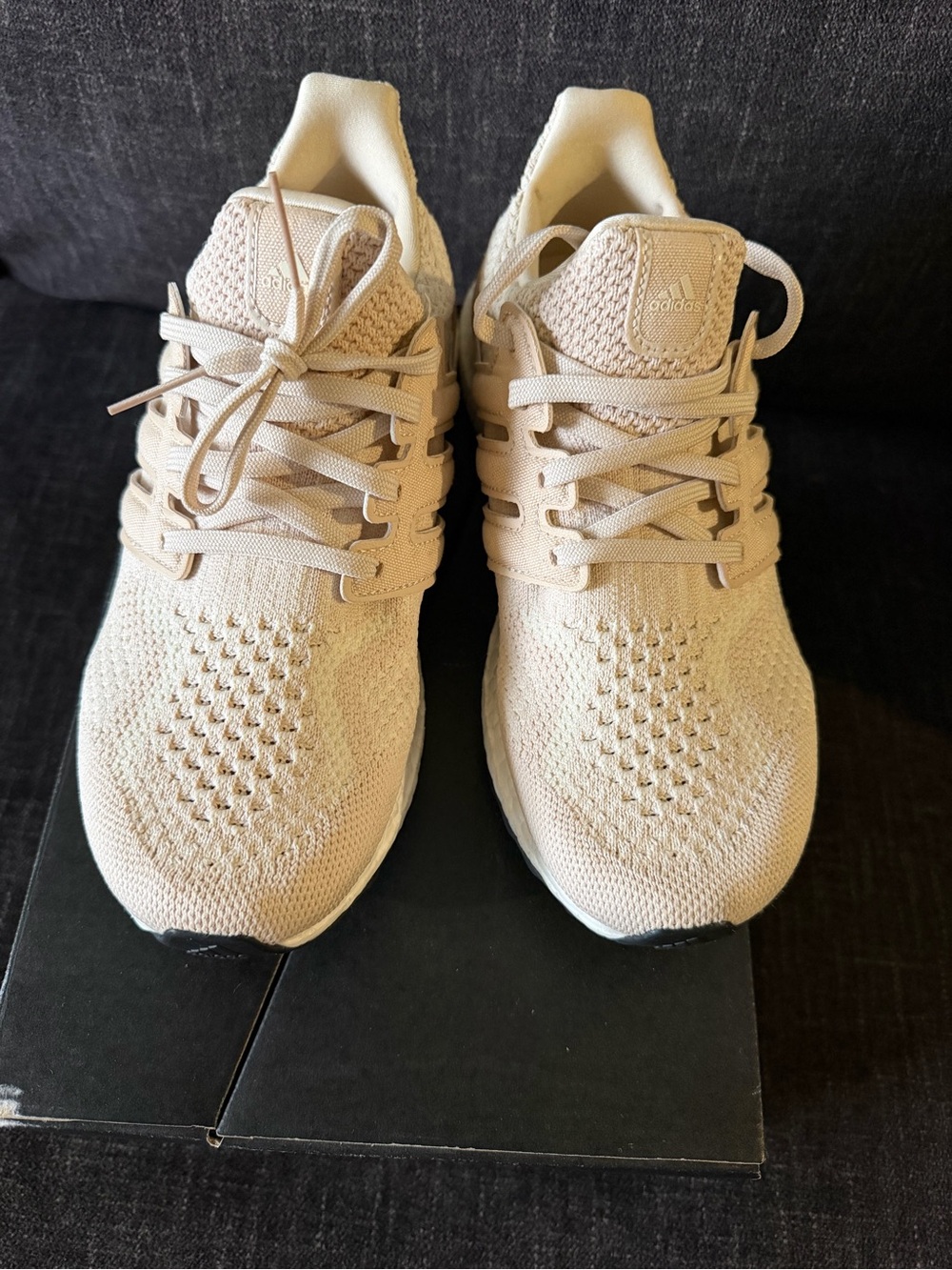 adidas Beige/Cream Ultraboost Knit Sneakers - Picture 2 of 5
